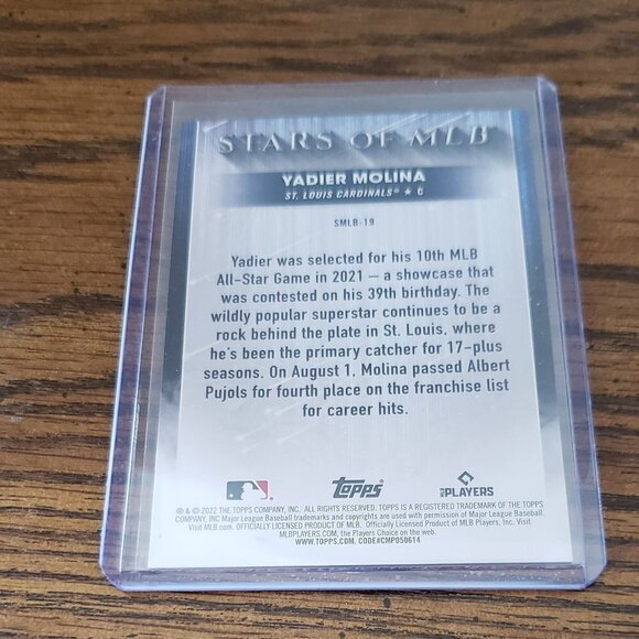 2022 Topps Series 1 Yadier Molina Stars of the MLB #SMLB-19 St Louis Cardinals - Picture 3 of 3